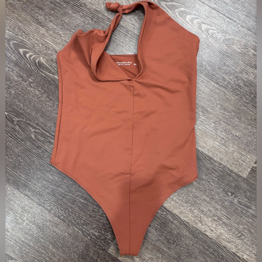 Abercrombie & Fitch Terracotta Bodysuit Top Fitted Long Sleeve Basic Women’s L